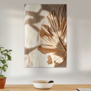 Dried palm leaves in the warm sunlight – boho aesthetic