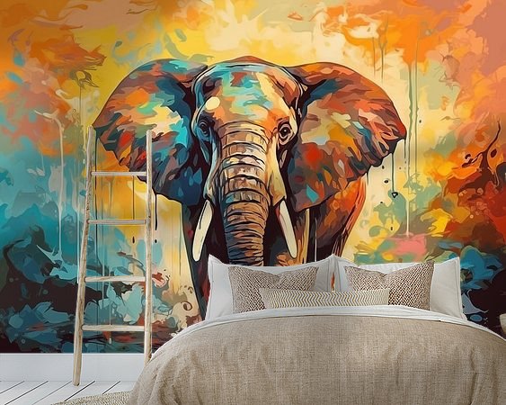 Voorbeeld van het werk in een kamer