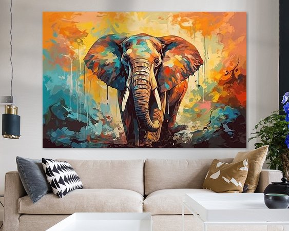 Voorbeeld van het werk in een kamer