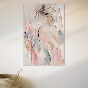 Woman, pastel, mixed media