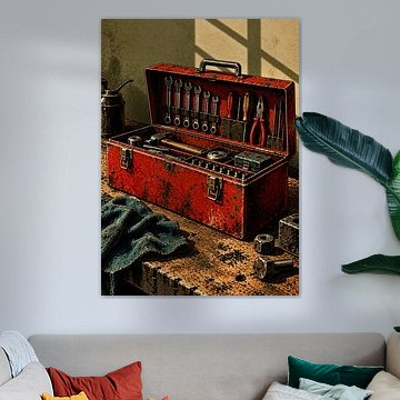 Vintage-Werkzeugkasten für Mechaniker von Dodik Hariyono