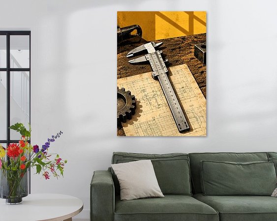 Voorbeeld van het werk in een kamer