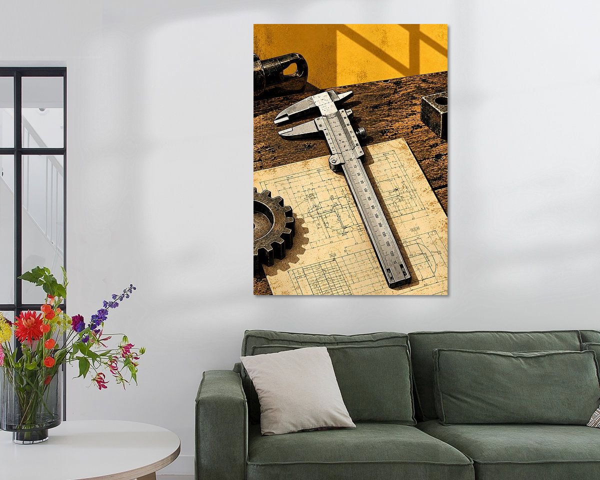 Voorbeeld van het werk in een kamer