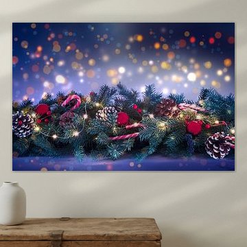 Magical Christmas Garland with Warm Ambiance Lights by Nancy Pauwels Photo