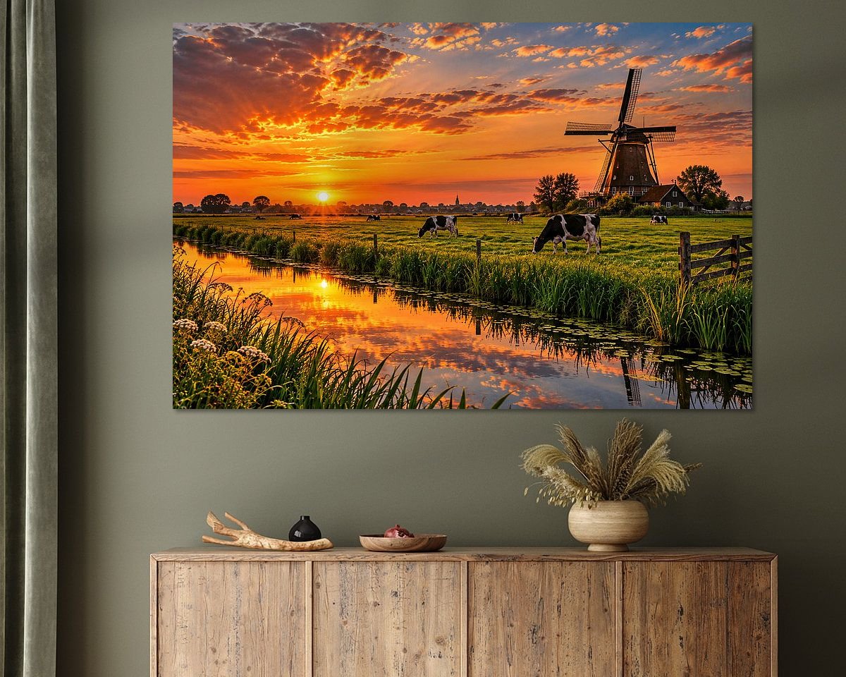 Voorbeeld van het werk in een kamer