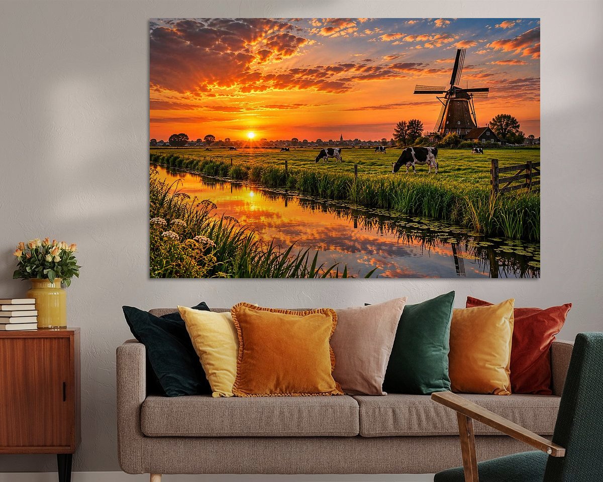 Voorbeeld van het werk in een kamer