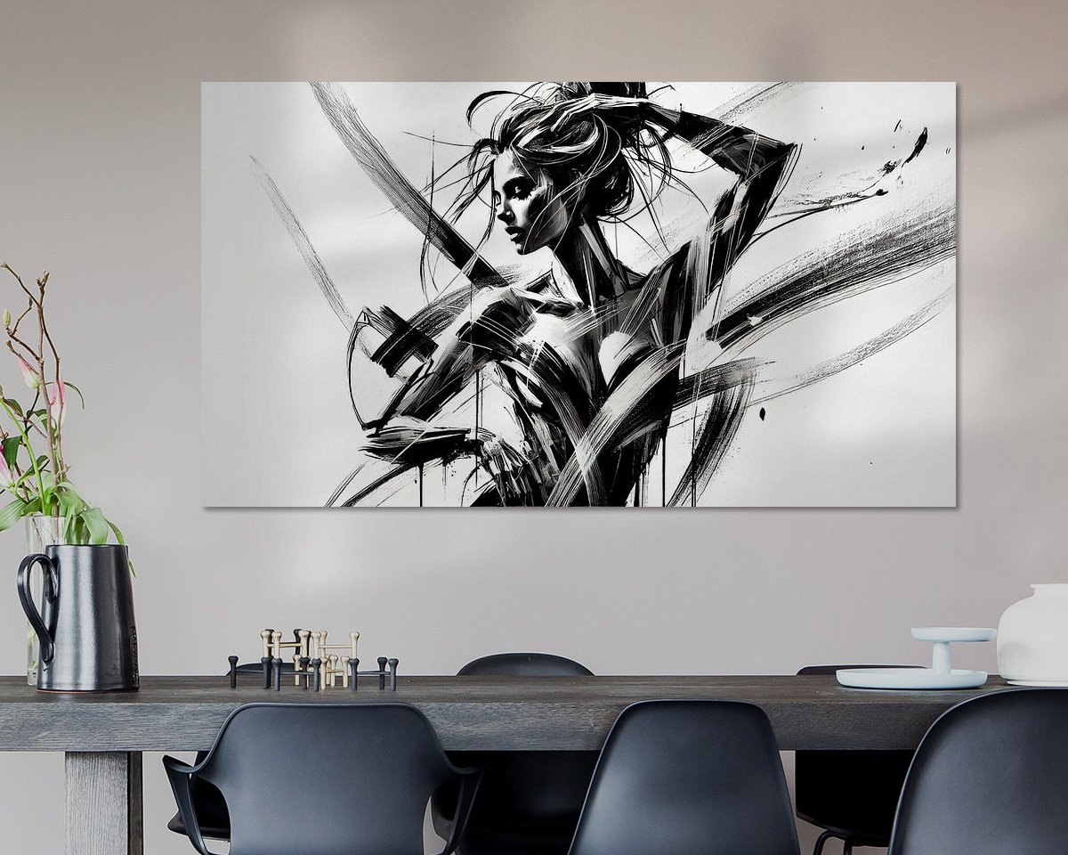 Voorbeeld van het werk in een kamer
