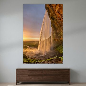 Golden Sunset at Seljalandsfoss – Iceland Nature Photo