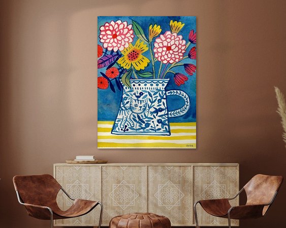 Voorbeeld van het werk in een kamer