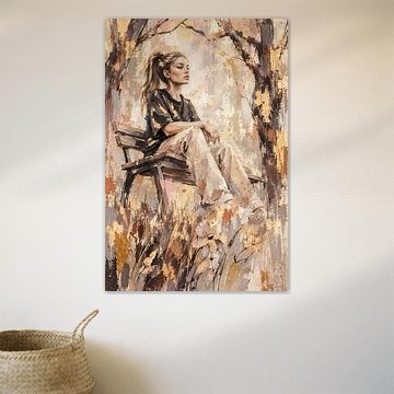 femme assise sur un banc