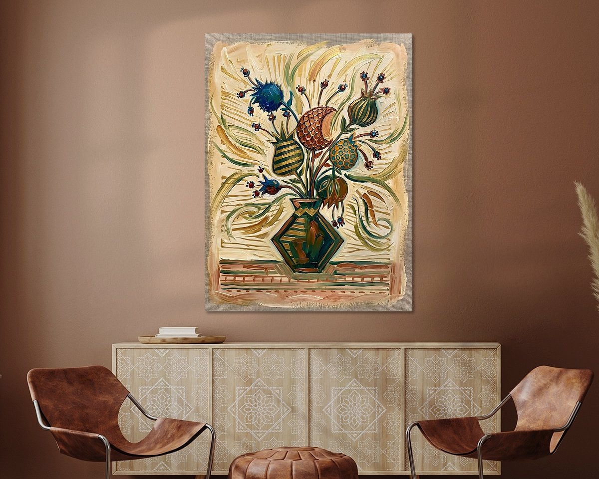 Voorbeeld van het werk in een kamer