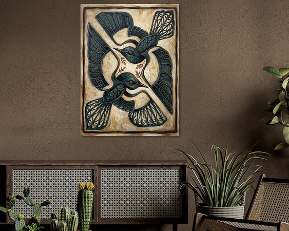Voorbeeld van het werk in een kamer