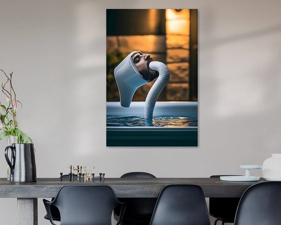 Voorbeeld van het werk in een kamer