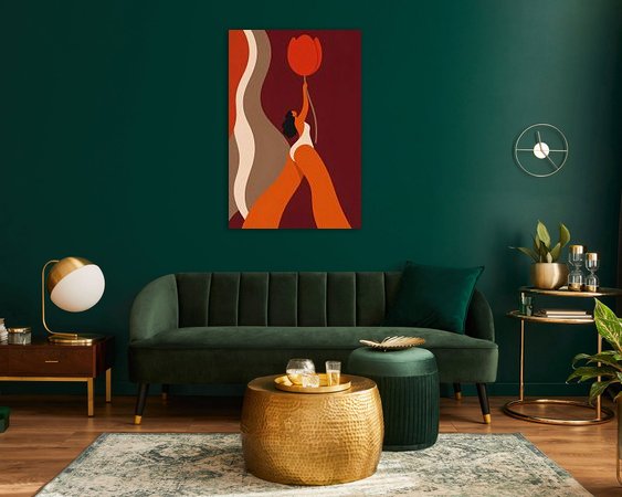 Voorbeeld van het werk in een kamer