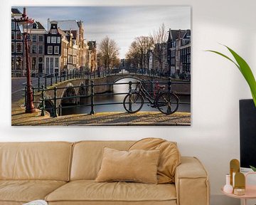 Sunset Bike - Leidsegracht Amsterdam van Thomas van Galen