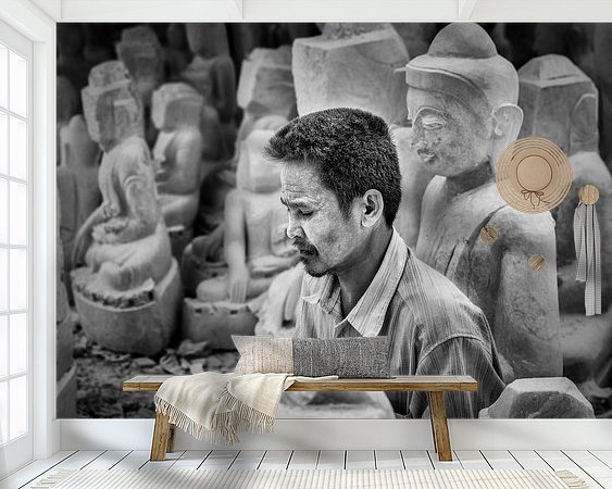 Voorbeeld van het werk in een kamer