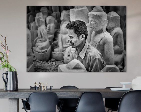 Voorbeeld van het werk in een kamer