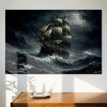 Der fliegende Holländer – Der fliegende Holländer im Wintersturm von Johannas Art Creations