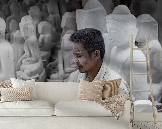 Voorbeeld van het werk in een kamer