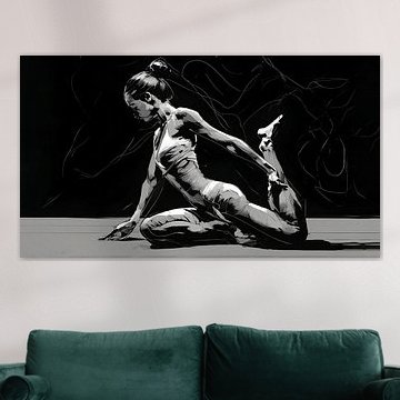 Abstracte dans in lijn en schaduw – moderne zwart-witkunst van Retinas images