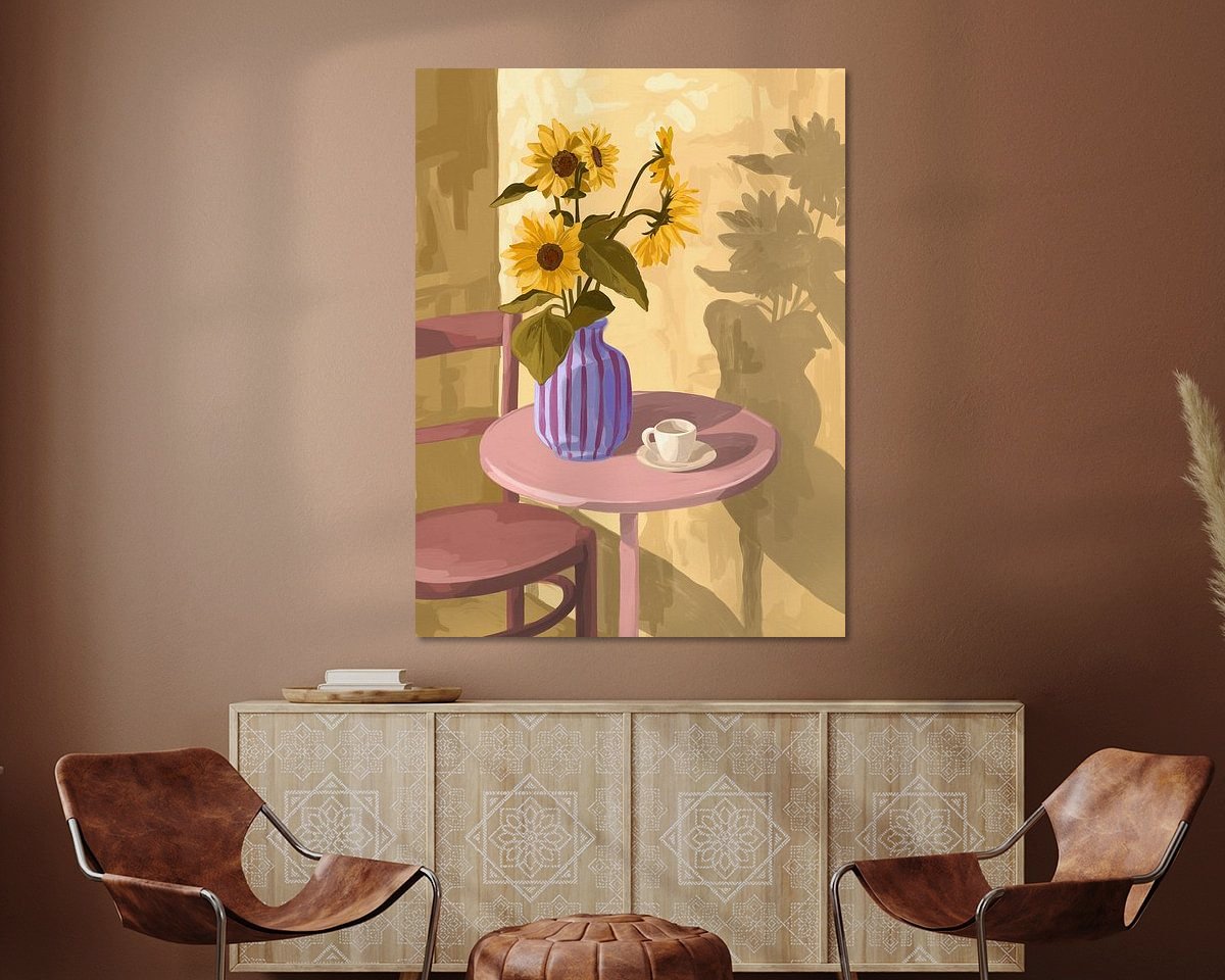 Voorbeeld van het werk in een kamer