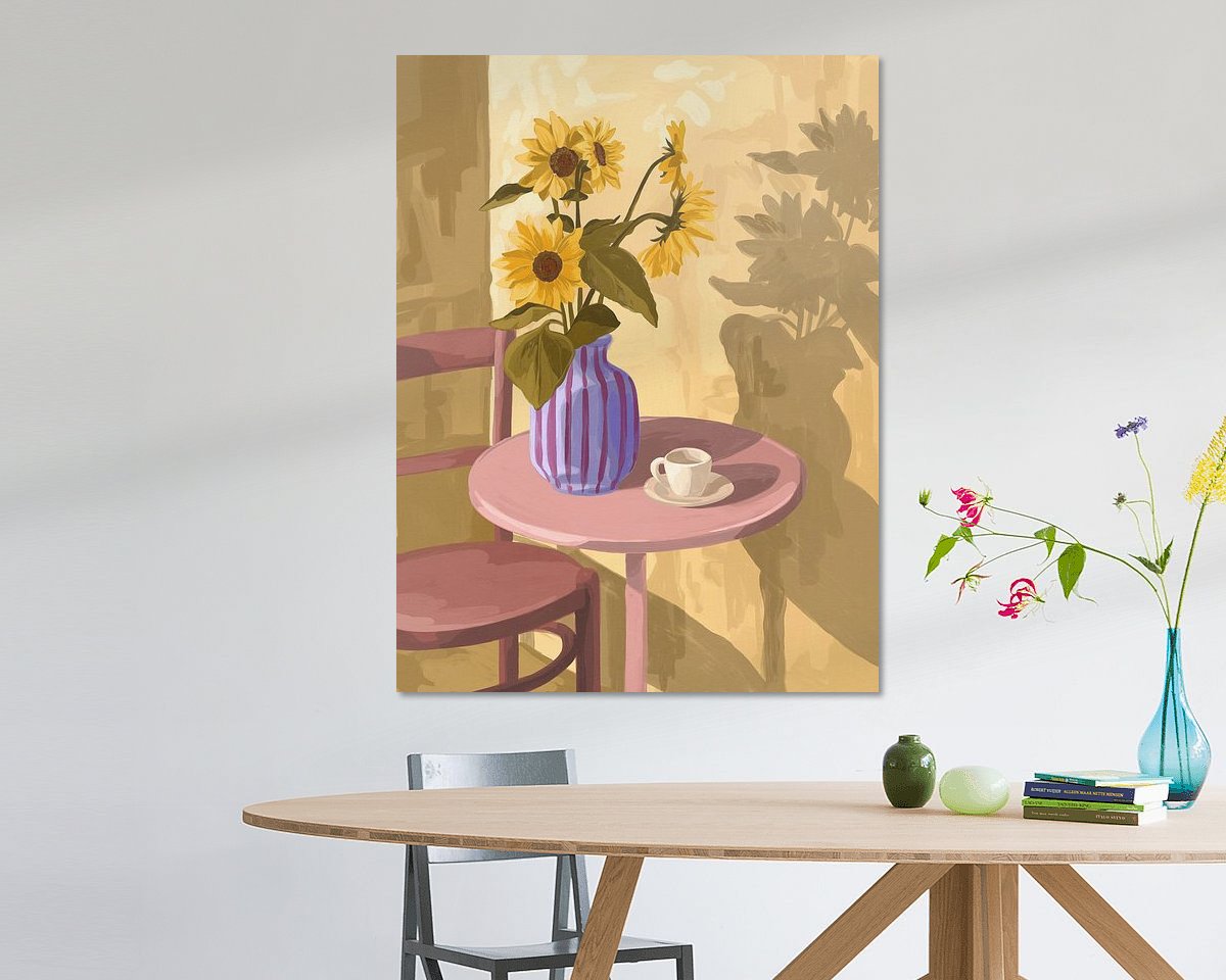 Voorbeeld van het werk in een kamer