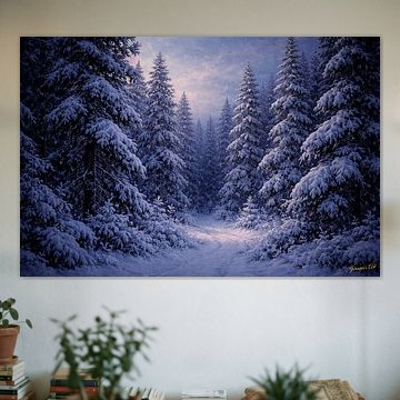 Pinselstriche der Wildnis – Gefrorener Kiefernwald von Johannas Art Creations