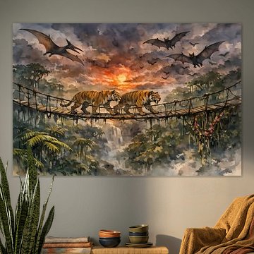 Säbelzahntiger bei Sonnenuntergang
