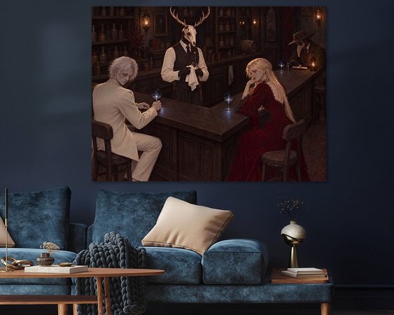 Voorbeeld van het werk in een kamer