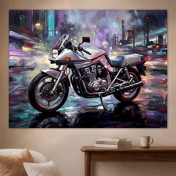 Silberne Suzuki Katana GSX1100S bei Nacht von Jan Keteleer
