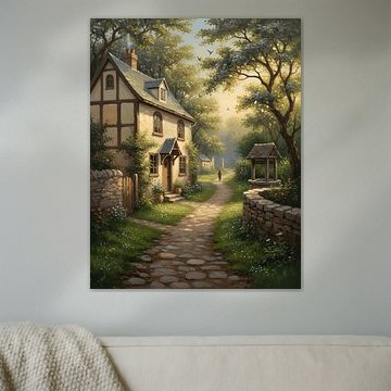 Vieille maison de campagne sur un sentier étroit sur Regan Frederick