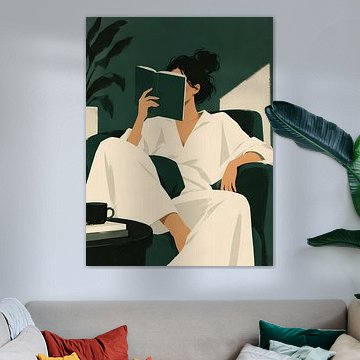 Reading in an Emerald Armchair by Mosaic Dialogue