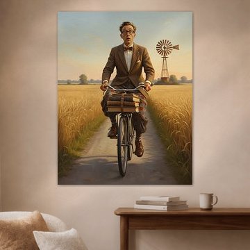La balade au coucher du soleil de l'homme maladroit en pantalon à carreaux sur Regan Frederick