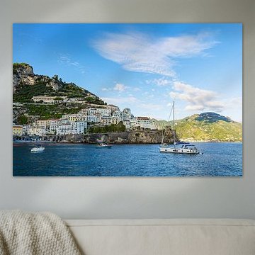 Vue sur la ville d'Amalfi, sur la côte amalfitaine, en Italie