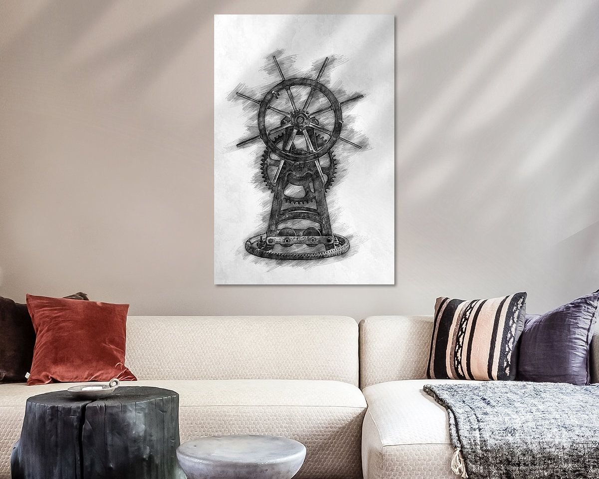 Voorbeeld van het werk in een kamer