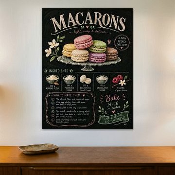 French Macarons – Vintage Recipe Chalkboard von Green Nest