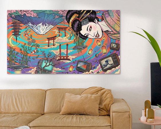 Voorbeeld van het werk in een kamer