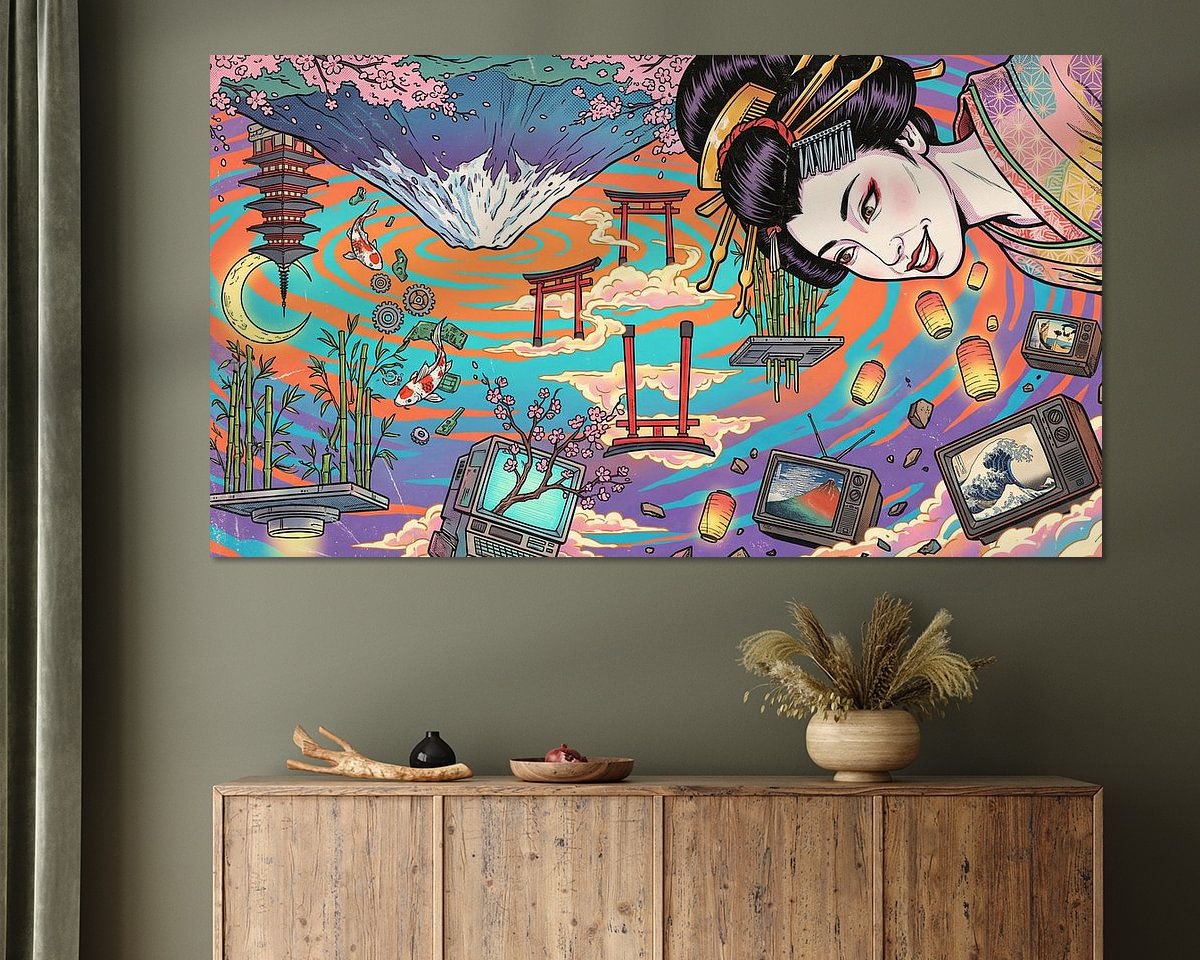 Voorbeeld van het werk in een kamer