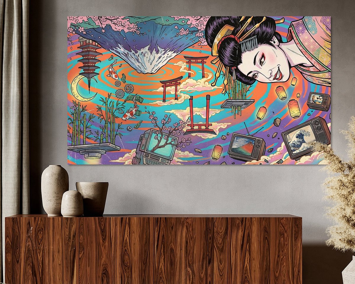 Voorbeeld van het werk in een kamer