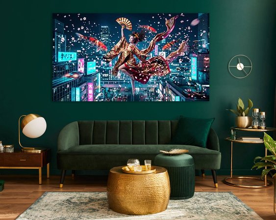 Voorbeeld van het werk in een kamer
