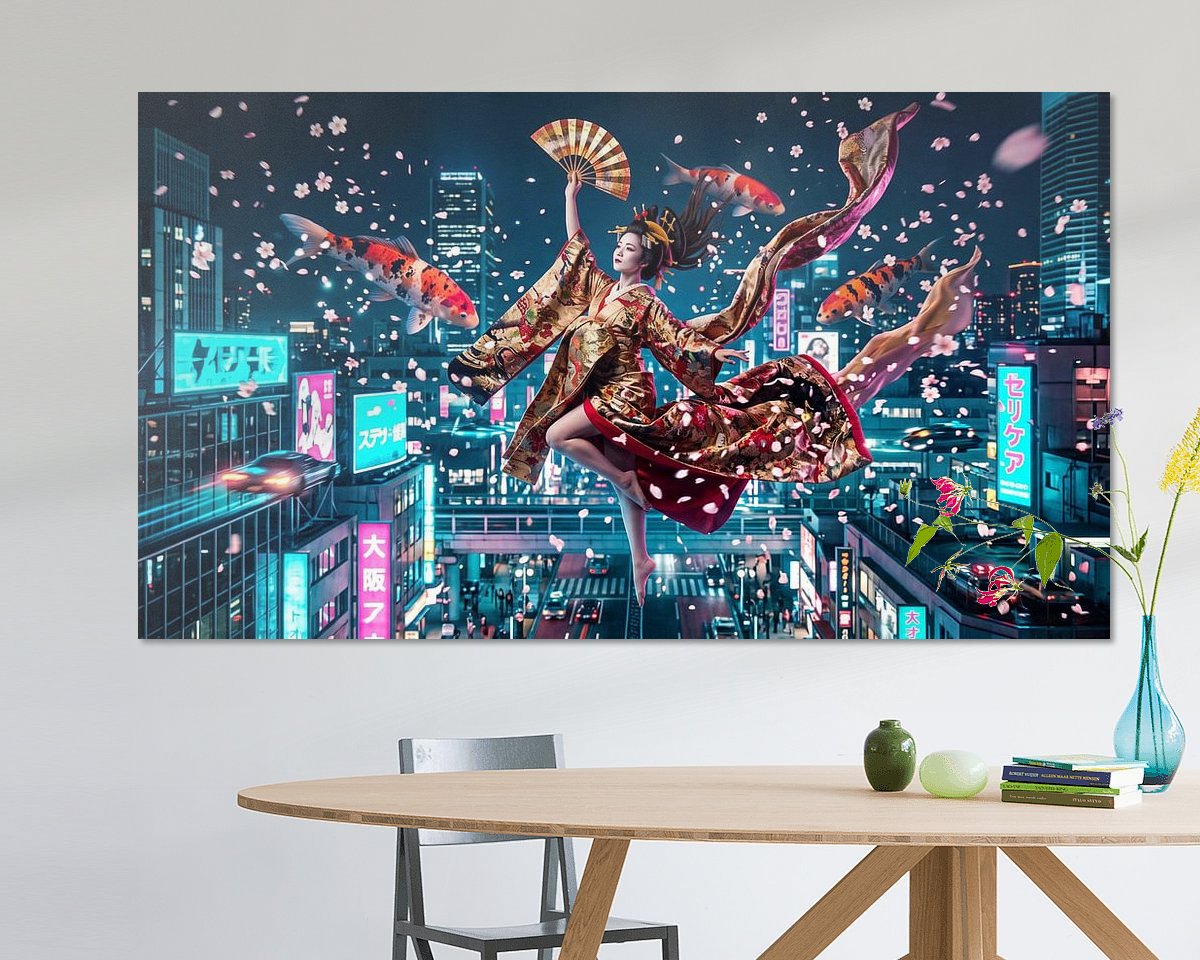 Voorbeeld van het werk in een kamer