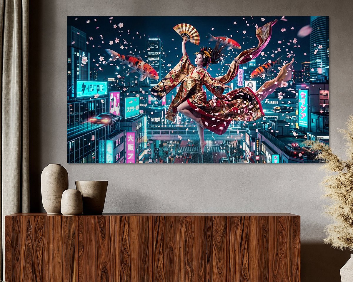 Voorbeeld van het werk in een kamer