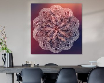  Mandala violet orange sur Rietje Bulthuis