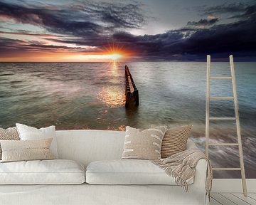 sundown on Ijsselmeer beach by Olha Rohulya