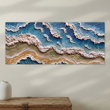 Japandi – Küstenlandschaft aus der Vogelperspektive von AidasignArt