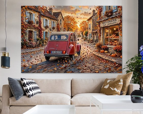 Voorbeeld van het werk in een kamer