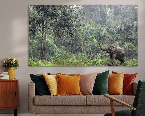 Voorbeeld van het werk in een kamer