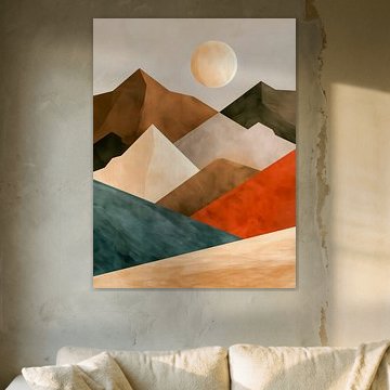 Geometric Mountains in Moonlight by Thea