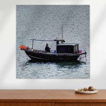 Visserboot in Ha Long Bay Vietnam