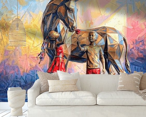 Voorbeeld van het werk in een kamer